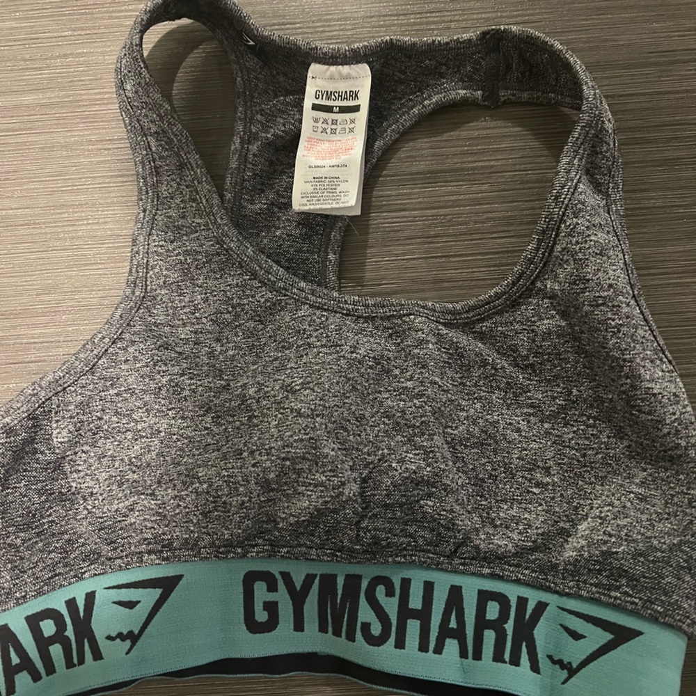 Gymshark flex sports bra charcoal marl/dusky teal